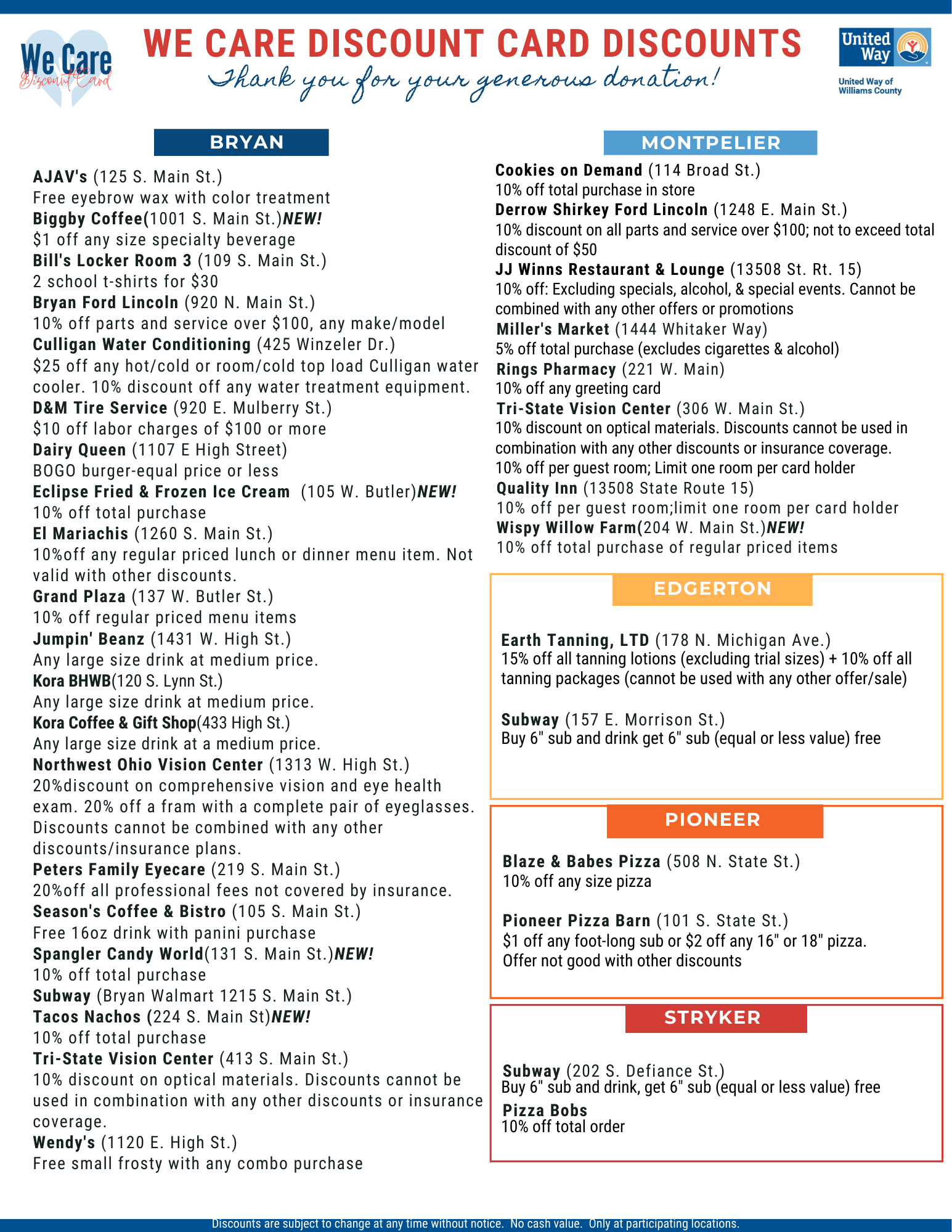 We Care Discount Card