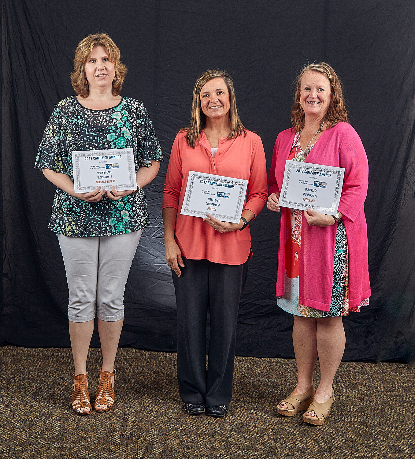 INDUSTRIAL III 2nd Place: Heather Wheeler for Ohio Gas Company 1st Place: Traci Hartman for Daavlin 3rd Place: Marie Campbell for Potter, Inc.