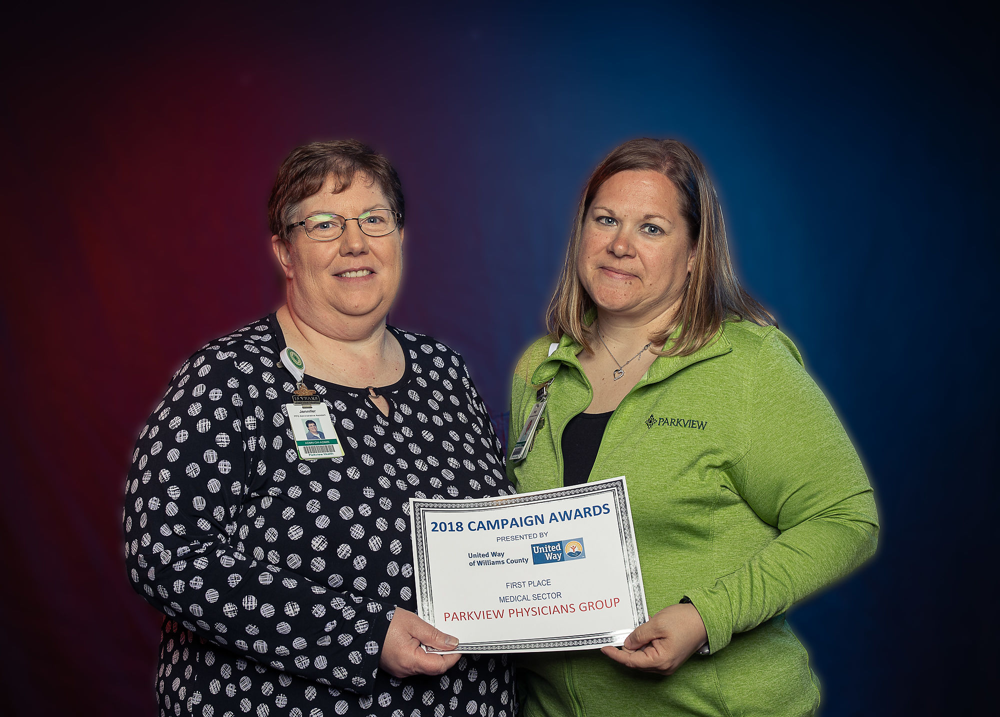 MEDICAL SECTOR 1st Place - Jennifer Headley & Holly Geren for Parkview Physicians Group